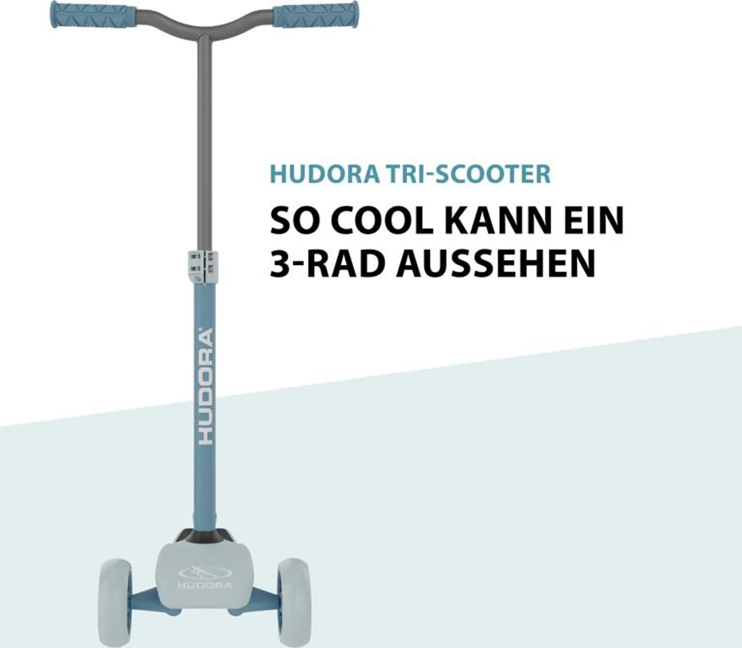 B-Ware Hudora Tri Scooter Roller Kinderfahrzeug Kinderroller Blue Klappmechanismus862