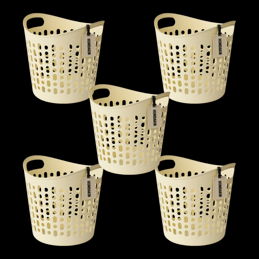 Humdakin Wäschekorb Korb Deko Wäschebehälter Kunststoff Beige 5 Stück B-Ware - 5713391011719