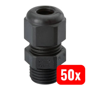 B-Ware Hummel Kabelverschraubung Dichtung Polyamid M20 X 1.5 Ral9005 Schwarz 50 Stück