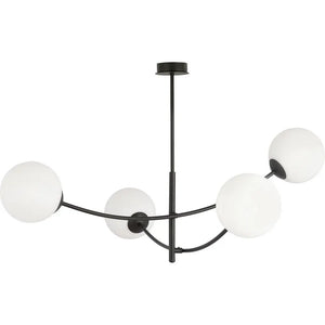 B-Ware Emibig Deckenleuchte Lampe Glaskugeln Hunter Iv Schwarz Opal 4 Flammig
