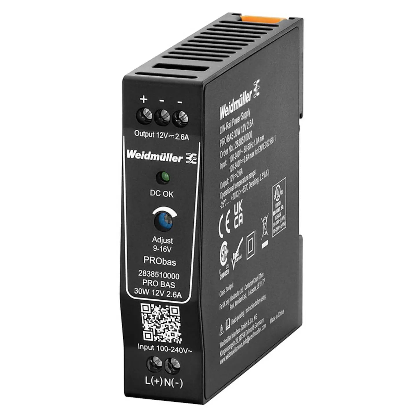B-Ware Weidmüller Hutschienen Netzteil Stromversorgungsgerät 12 V 30 W 2.6 A Pro Bas 1 St - 4064675444206