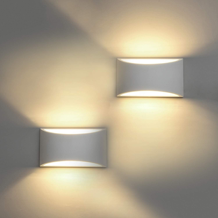 Hydong Led Wandleuchte Innen 2 Stück 7 W Weiß Gipsleuchte Wandlampe Lampe Leuchte B-Ware - 1