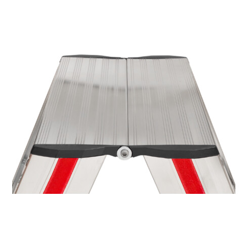 B-Ware Hymer Stufenstehleiter Trittleiter Beidseitig Begehbar 2x5 Stufen Aluminium - 4019502339651