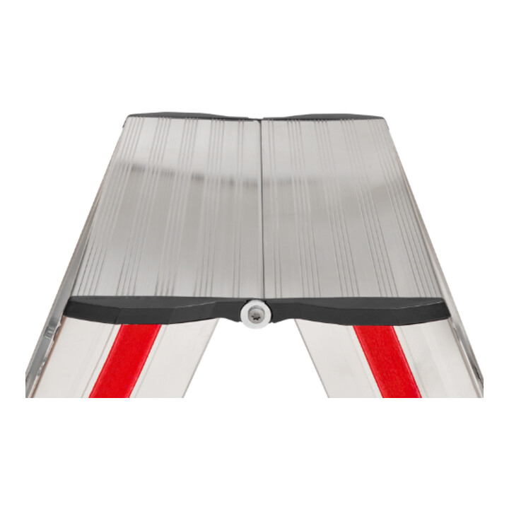 B-Ware Hymer Stufenstehleiter Trittleiter Leiter Beidseitig Begehbar 2x8 Stufen Silber - 4019502339682