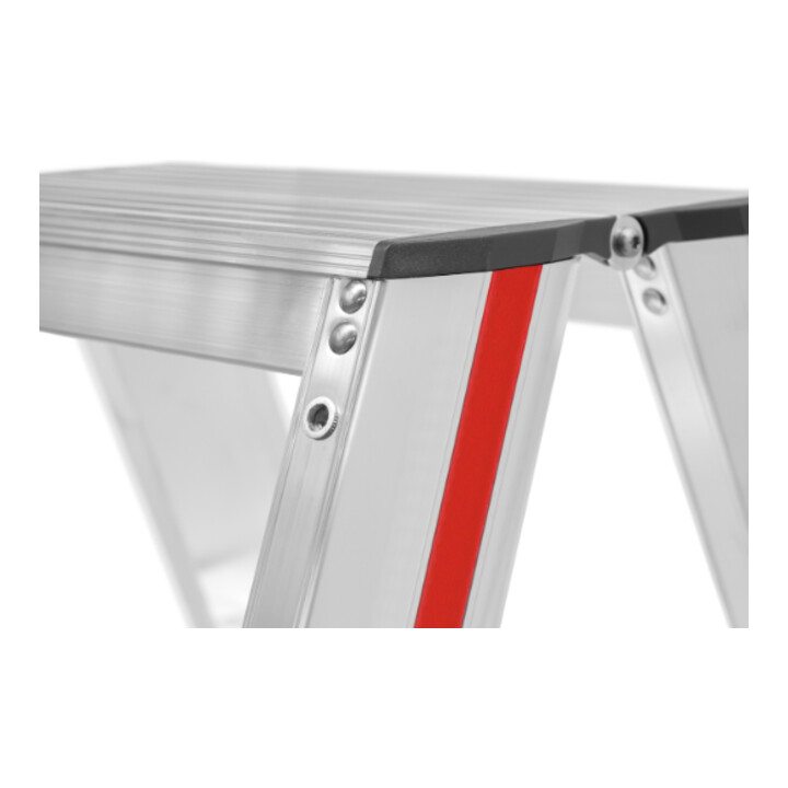 B-Ware Hymer Stufenstehleiter Trittleiter Leiter Beidseitig Begehbar 2x8 Stufen Silber - 4019502339682