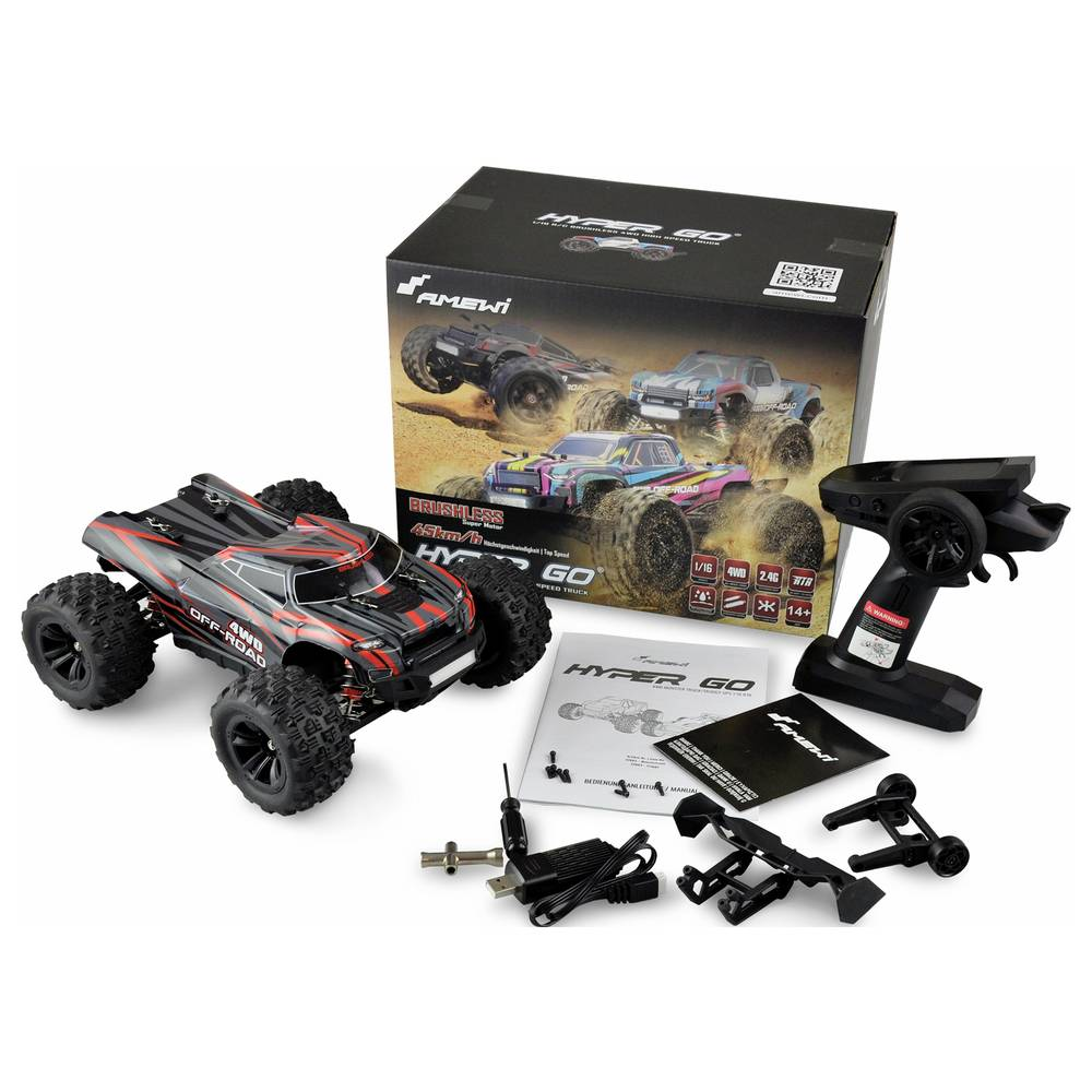 B-Ware Amewi Hyper Go Pro Schwarz Rot Brushless 1:16 Rc Modellauto Elektro Truggy Auto - 4260768517370