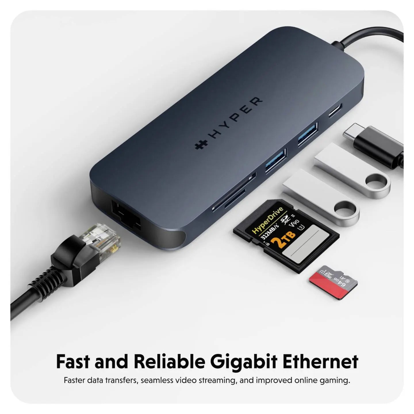 B-Ware Hyper Dockingstation Hub Usb C Universal Mitternachtsblau Notebook Hdmi Sd Rj45 - 6941921149062