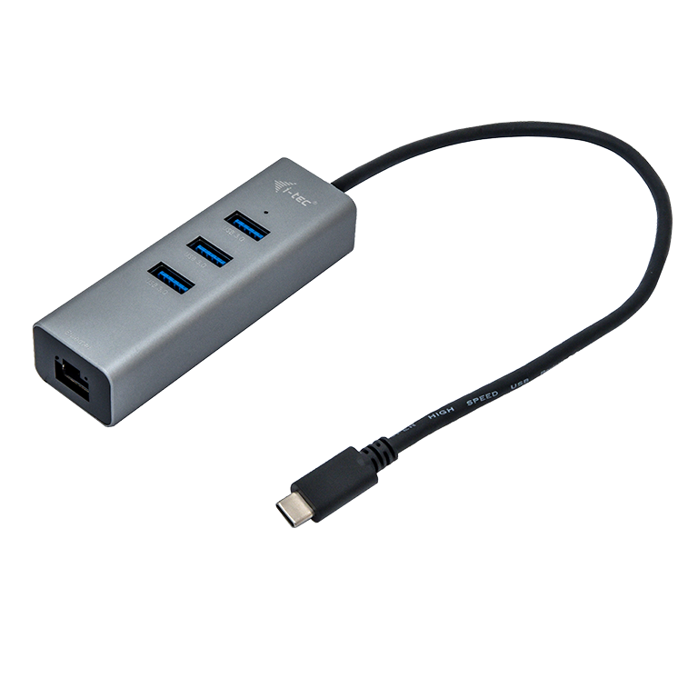 I Tec Usb C Metal Hub 3 Port Gigabit Ethernet Adapter Anschluss Aluminium Grau B-Ware - 8595611701887
