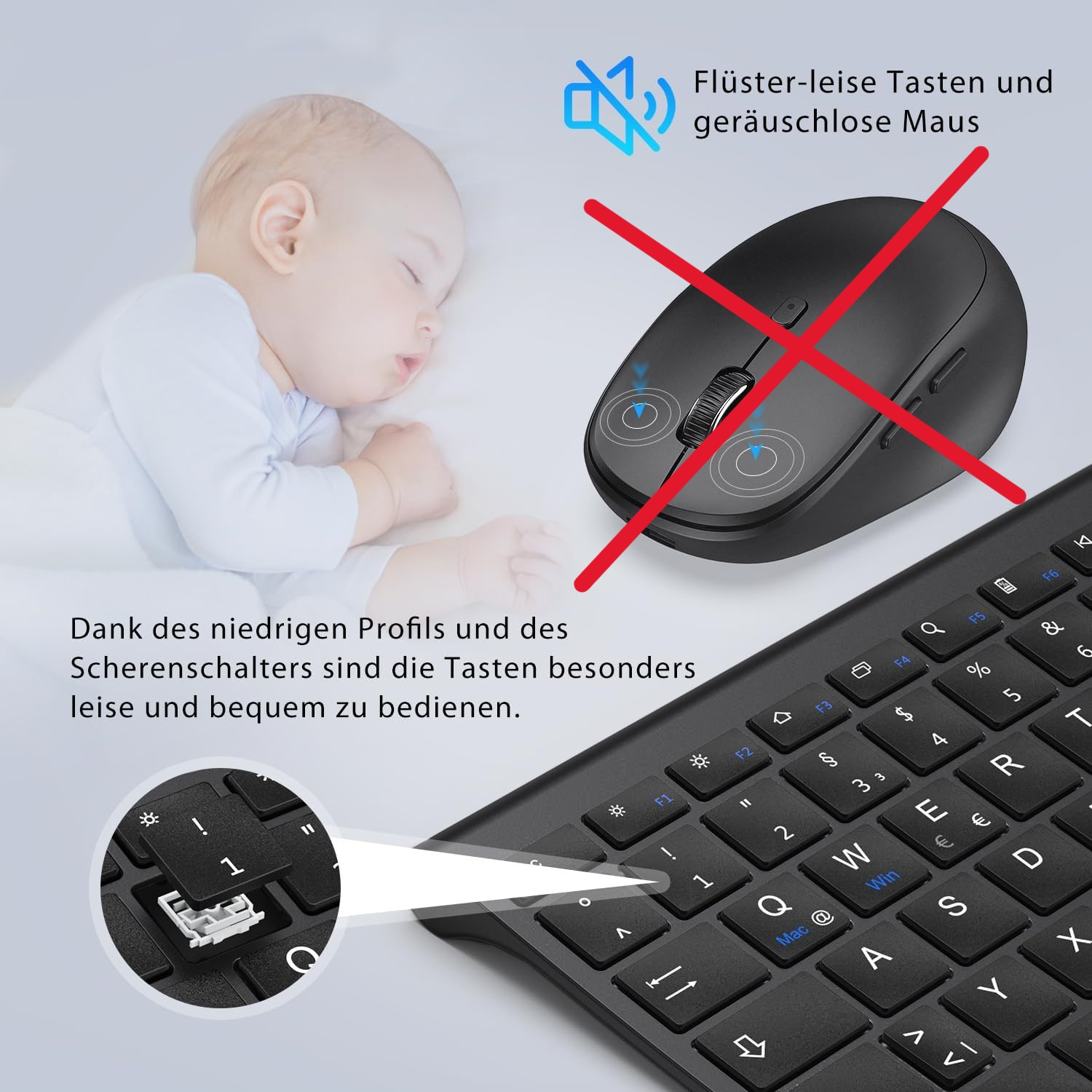B-Ware I Clever Bluetooth Tastatur Mit Maus Keyboard Set Wireless Siehe Text/Foto - 6972312838920