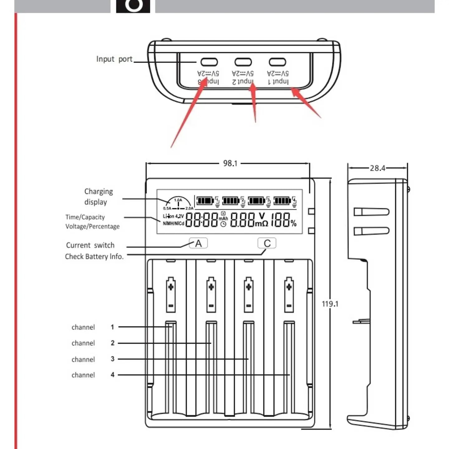 B-Ware Icu Ladegerät Smart Charger Clom Li Ion Ni Mh Ni Cd Ladegerät Akku Ladegerät Lcd - 9120076881141