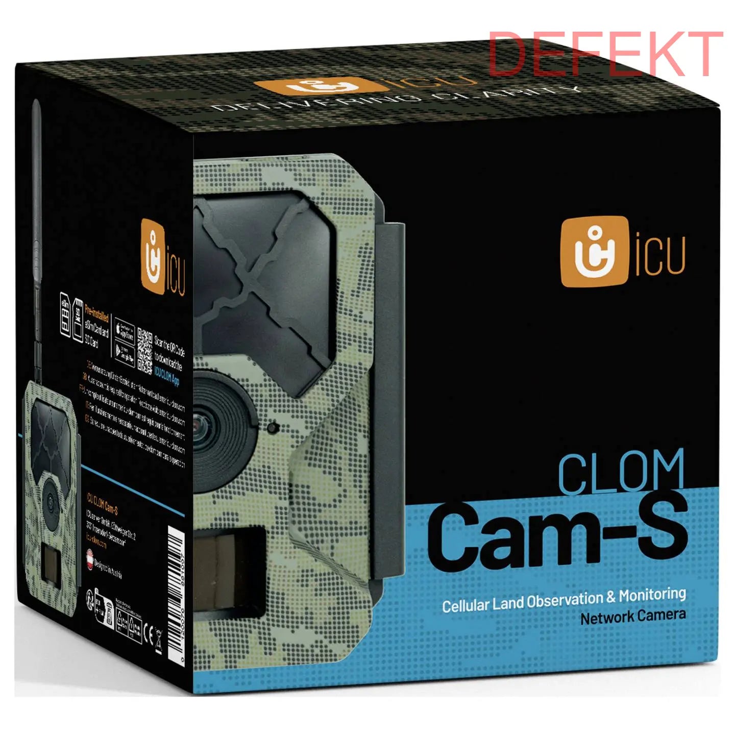 D-Ware Icu Clom Cam S Wildkamera Cam Fotofalle Tarn Grün E Sim Sd Karte Defektware - 9120076881097