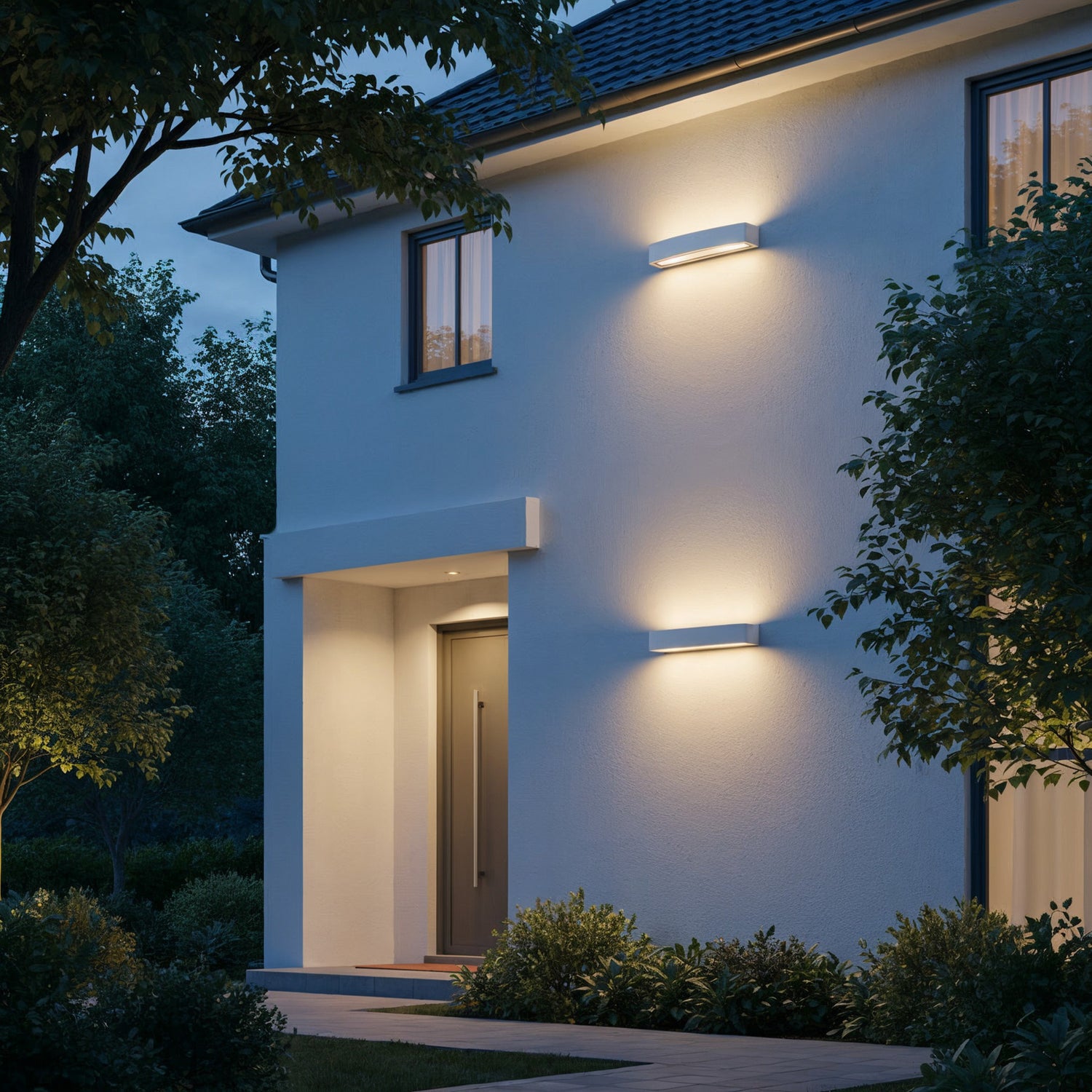 B-Ware Außenleuchte Wandlampe Außenlampe Ideallux Andromeda Weiß Aluminium Metall 45 Cm - 8021696100364