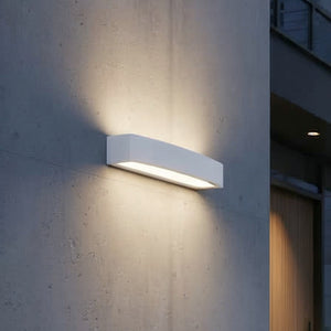 B-Ware Außenleuchte Wandlampe Außenlampe Ideallux Andromeda Weiß Aluminium Metall 45 Cm