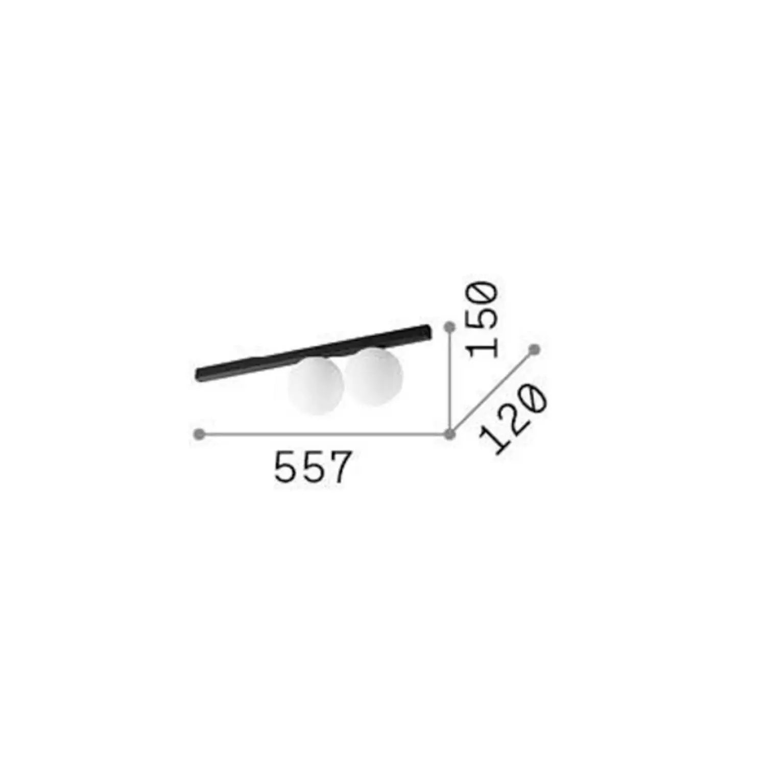 B-Ware Ideallux Deckenleuchte Lampe Binomio Weiß Metall Glas 2 Flammig G9 Led 3000 K - 8021696328430