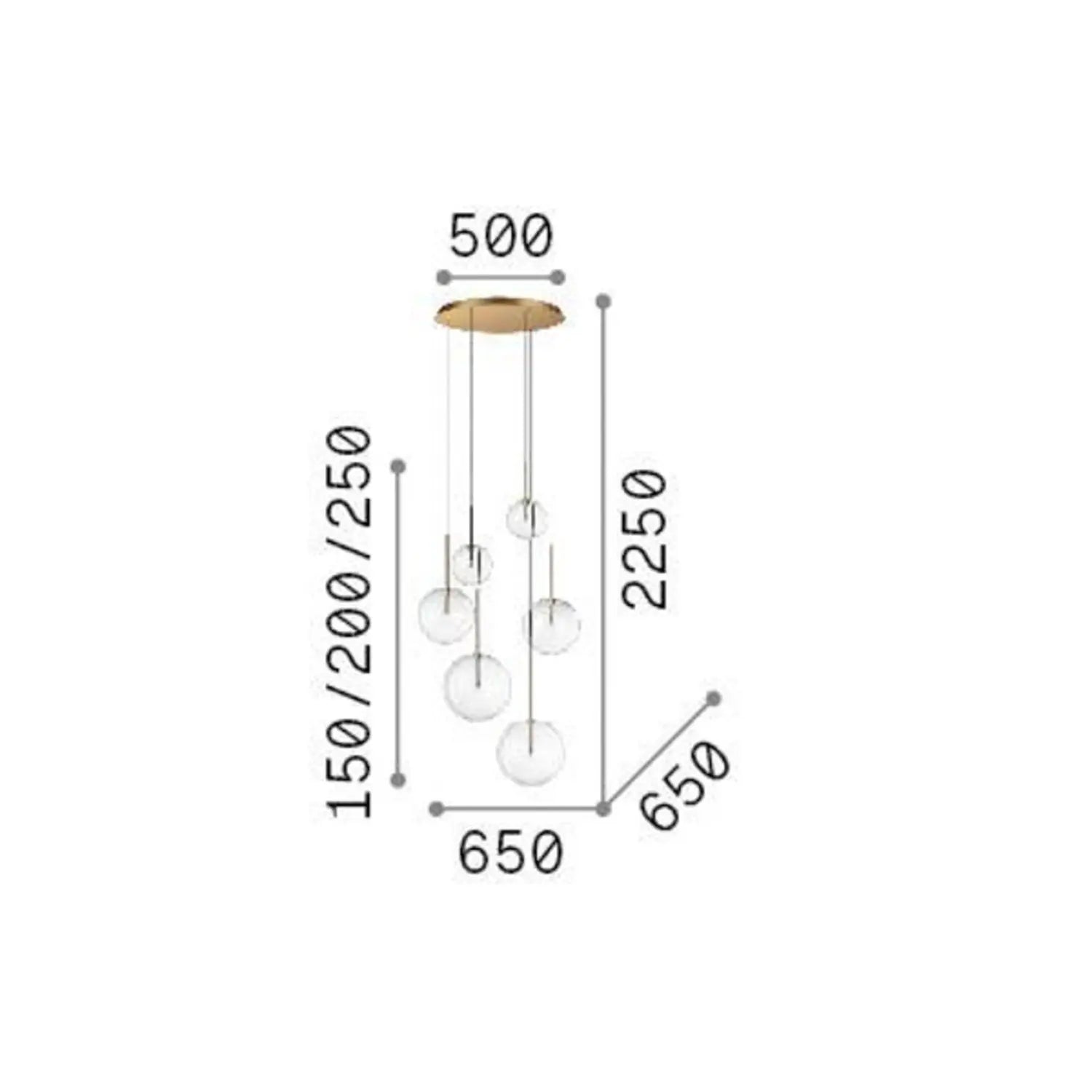 B-Ware Ideal Lux Hängelampe Pendelleuchte Lampe Messing Glas Metall Equinoxe - 8021696317243