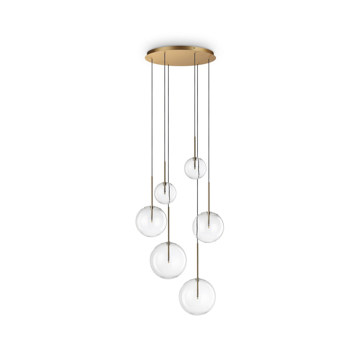 Ideal Lux Hängelampe Pendelleuchte Lampe messing Glas Metall Equinoxe - 8021696317243