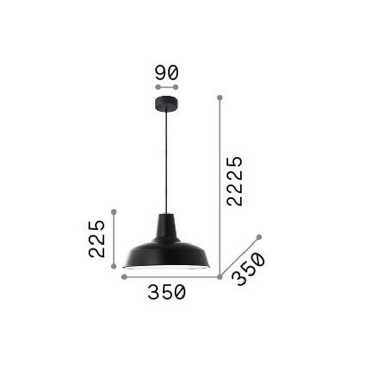Ideal Lux Hängeleuchte Pendelleuchte Moby Kupferfarben Metall ø 35 Cm B-Ware - 8021696093697