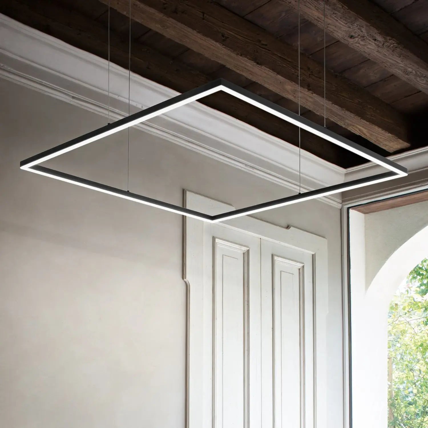 B-Ware Ideallux Pendelleuchte Hängeleuchte Oracle Slim Led Schwarz Aluminium Kunststoff - 8021696259208