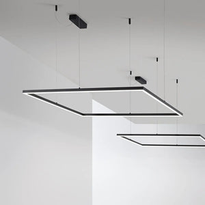 B-Ware Ideallux Pendelleuchte Hängeleuchte Oracle Slim Led Schwarz Aluminium Kunststoff