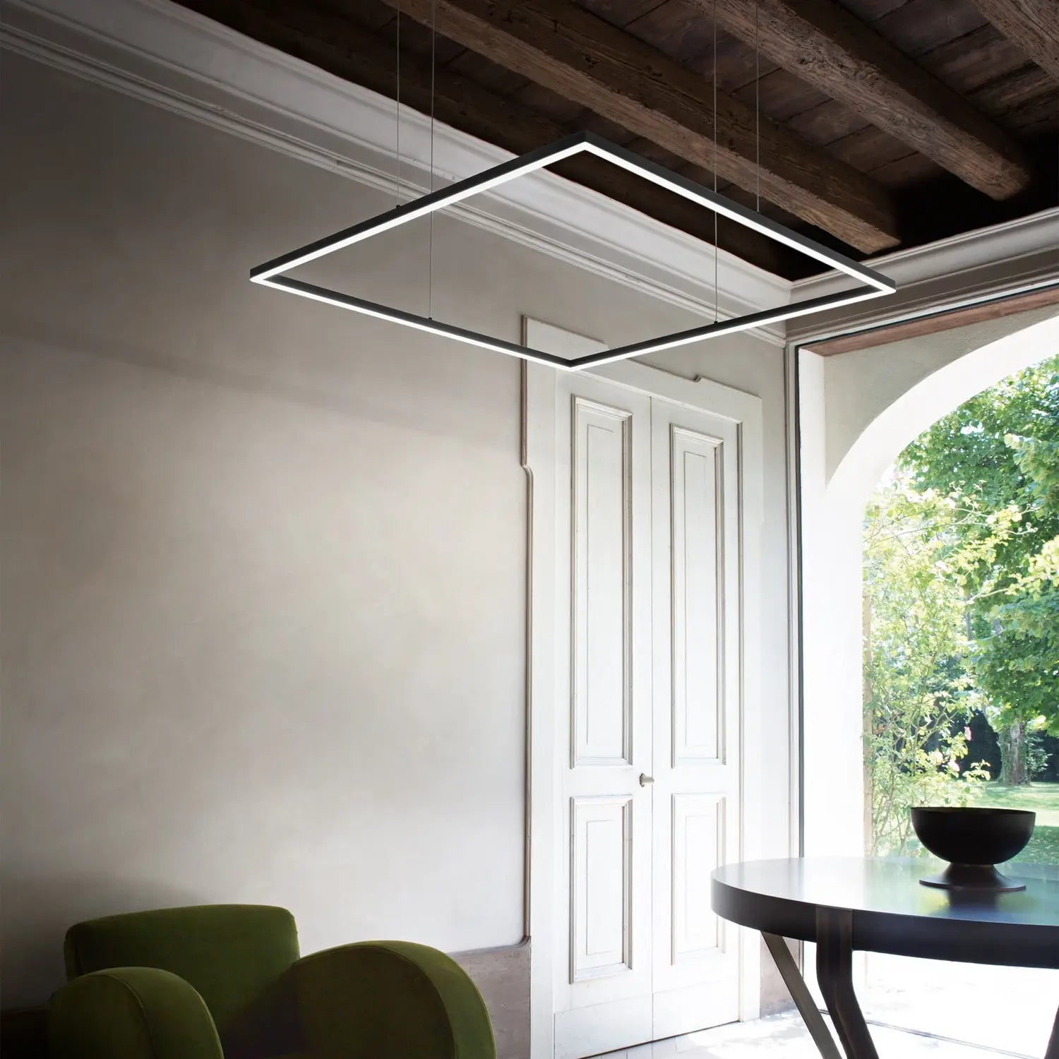 B-Ware Ideallux Pendelleuchte Hängeleuchte Oracle Slim Led Schwarz Aluminium Kunststoff - 8021696259208