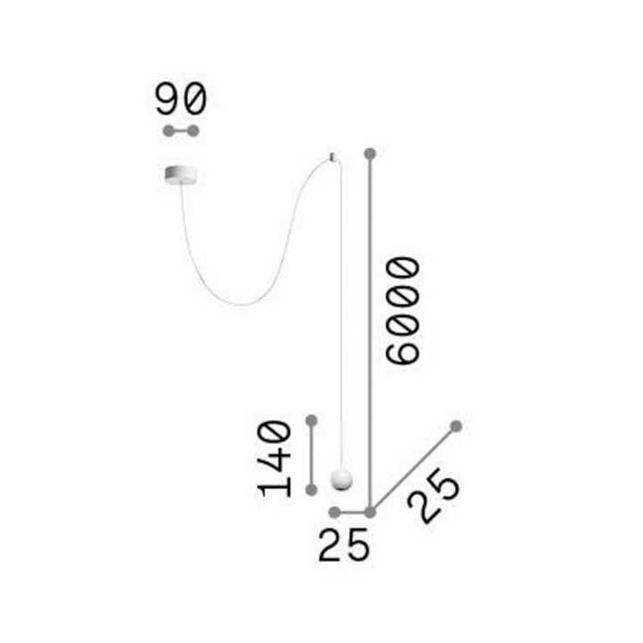 Ideal Lux Led Hängeleuchte Pendelleuchte Lampe Sfera Weiß Metall B-Ware - 8021696310602