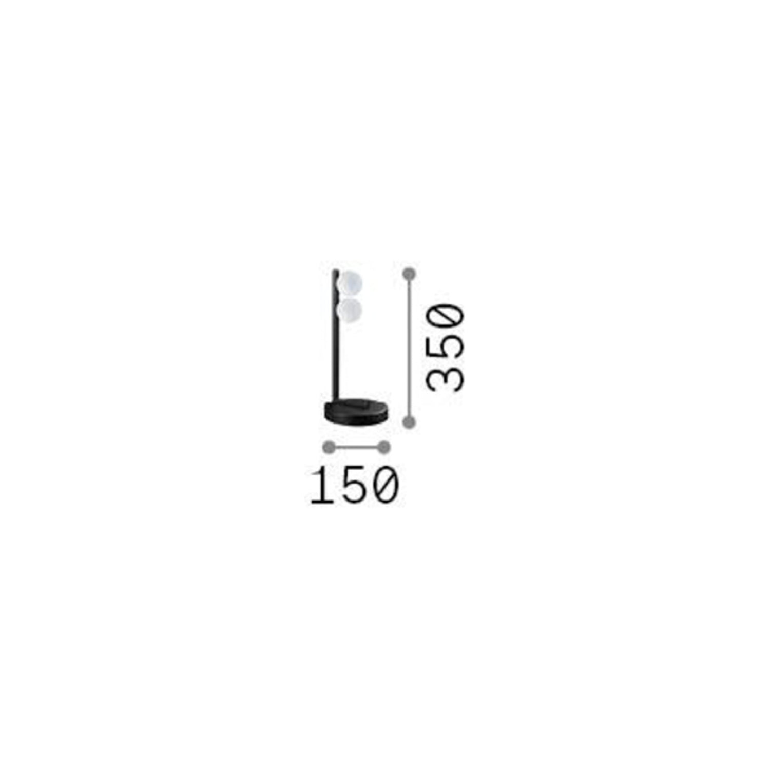 B-Ware Ideal Lux Tischlampe Tischleuchte Ping Pong Led Schwarz Glas Metall Opalglas - 8021696313320