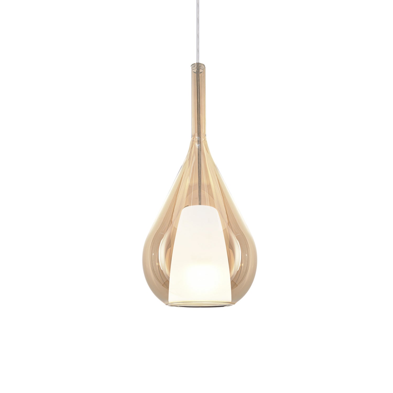 B-Ware Ideal Lux Pendellampe Hängelampe Kalique 3 Amber Kunststoff Extern Dimmbar Led - 8021696360058