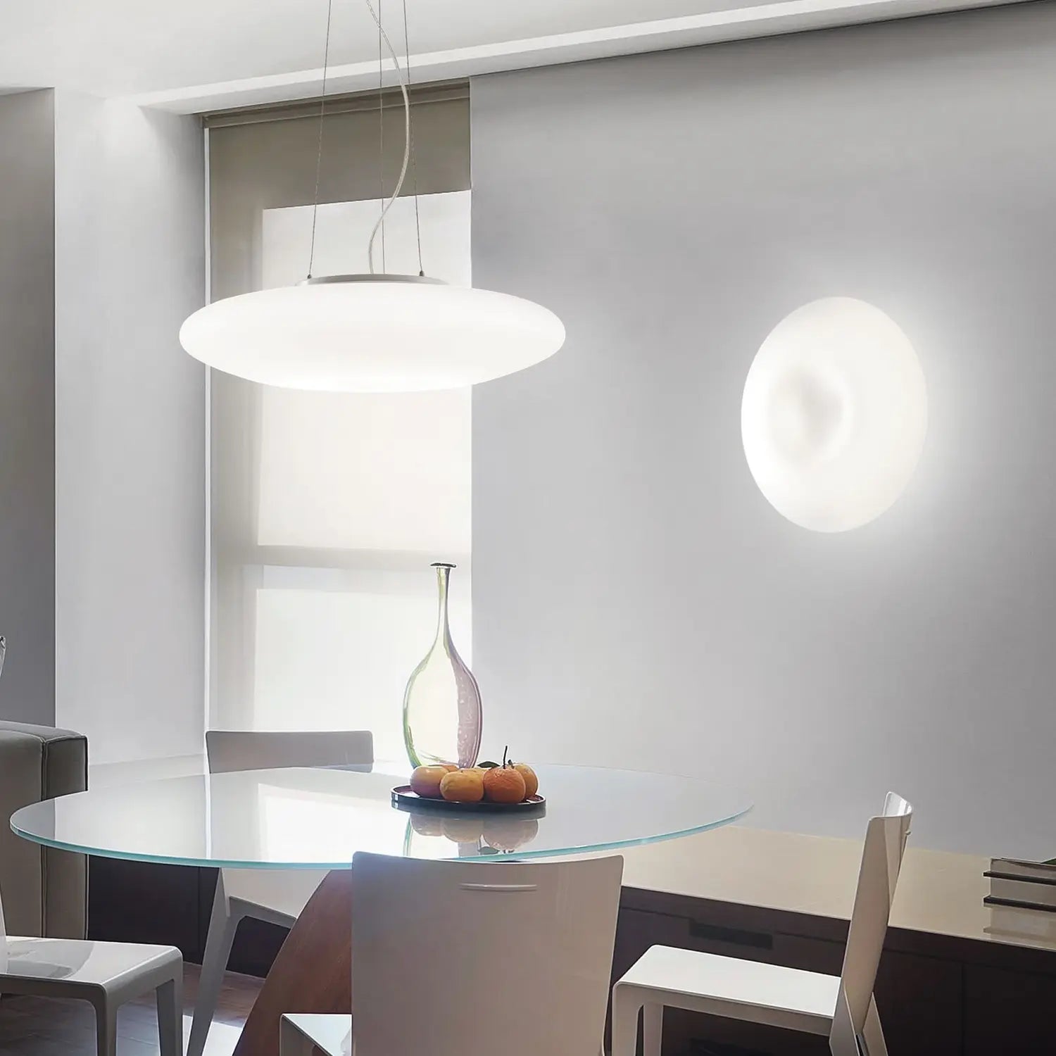 B-Ware Ideallux Wandleuchte Wandlampe Glory Opalglas Weiß E27 Led Rund ø 60 Cm Leuchte - 8021696019765