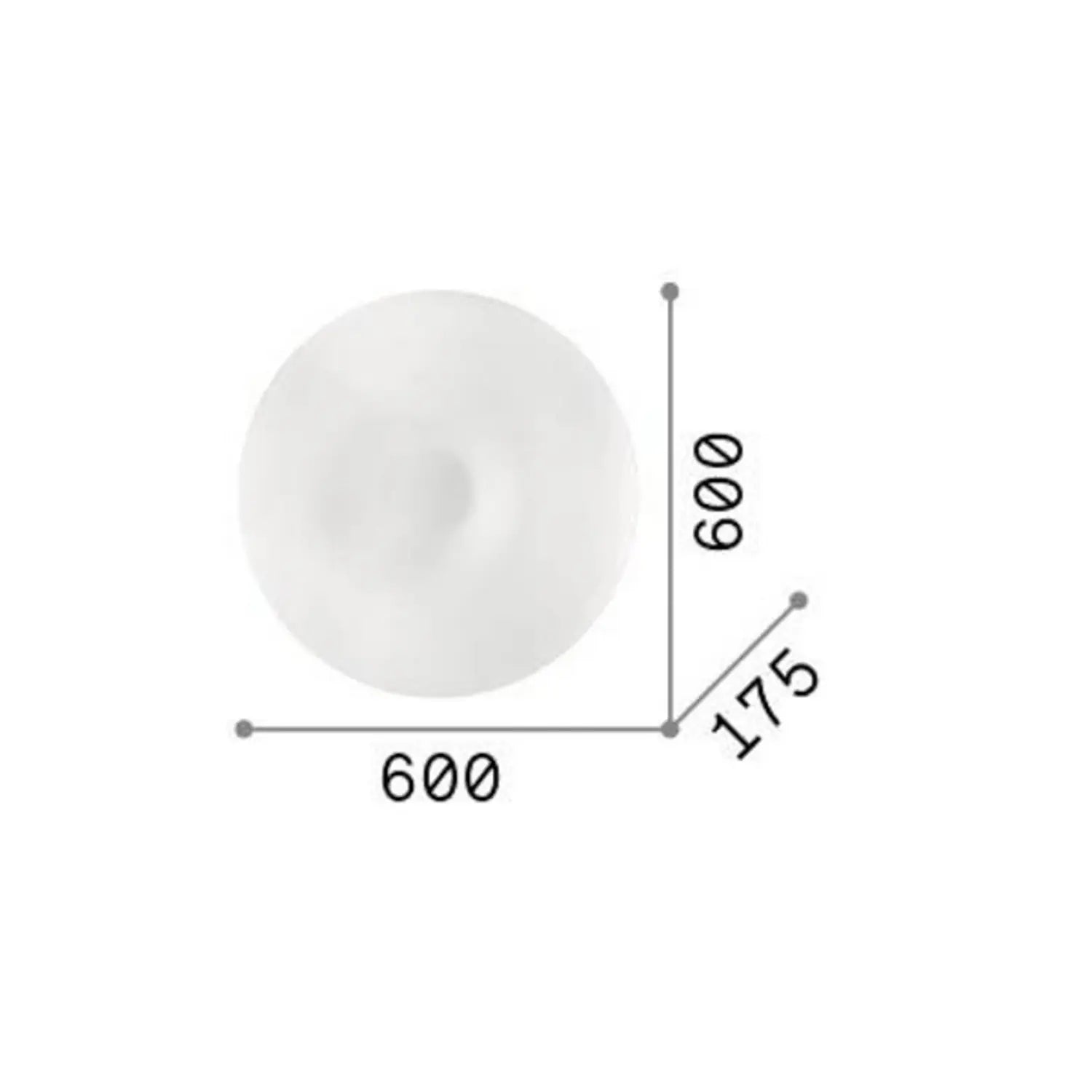 B-Ware Ideallux Wandleuchte Wandlampe Glory Opalglas Weiß E27 Led Rund ø 60 Cm Leuchte - 8021696019765