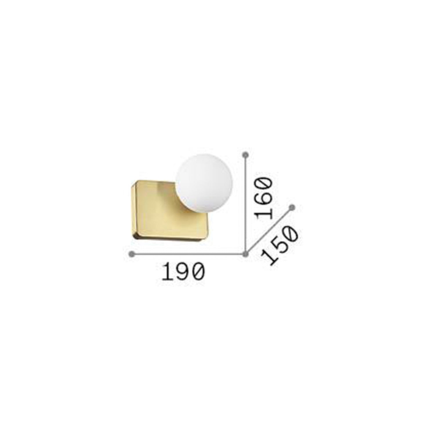 B-Ware Ideal Lux Wandleuchte Wandlampe Penta Goldfarben Opalglas Aluminium - 8021696314334