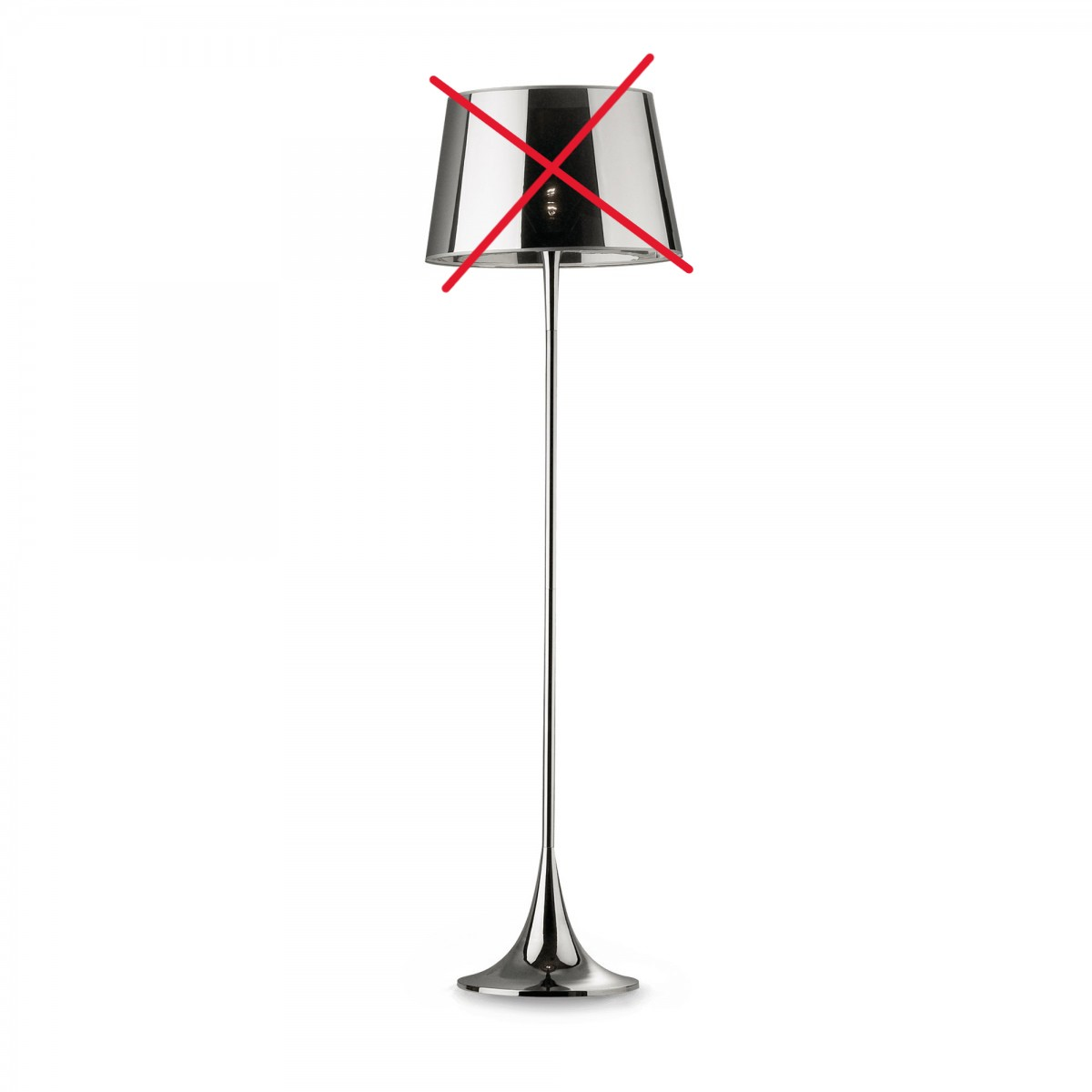 Ideallux London Cromo Stehleuchte Stehlampe Leuchte Lampe Nur Gestell Siehe Text B-Ware - 8021696032382