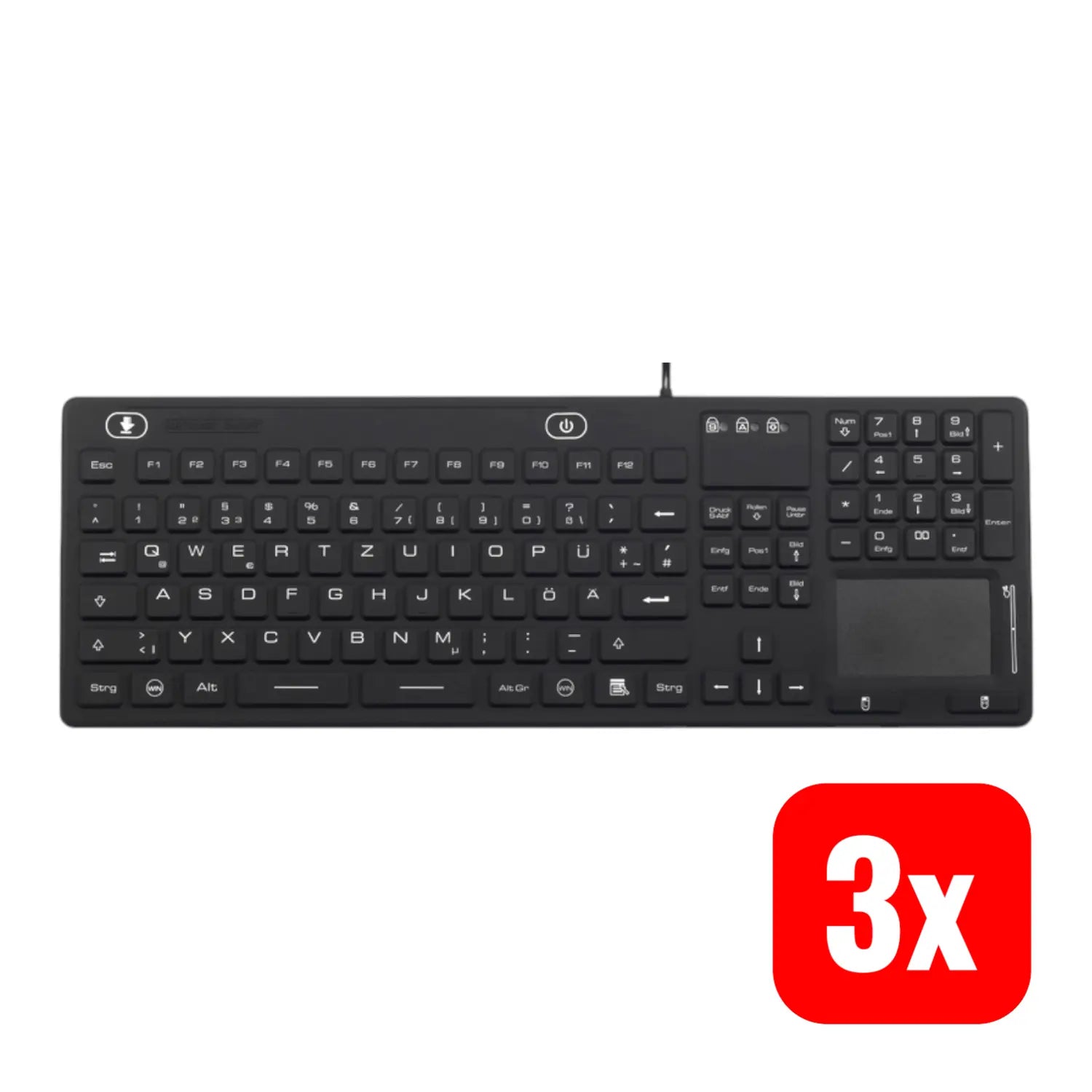 B-Ware Renkforce Tastatur Spritzwassergeschützt Staubgeschützt Touch Oberfläche 3 Stück - 4016139053905