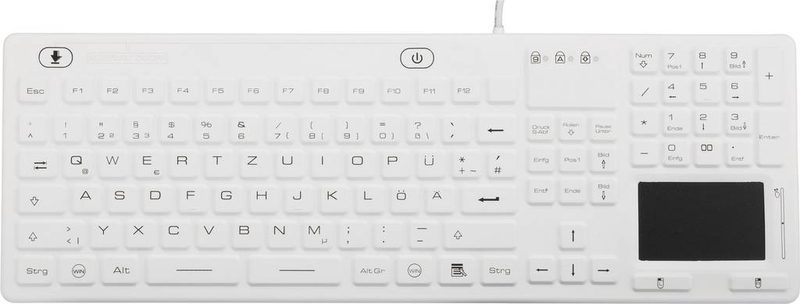 Renkforce I M Ikb110 Wh Tastatur Spritzwassergeschützt Qwertz Deutsch Touch Weiß B-Ware - 4016139053851