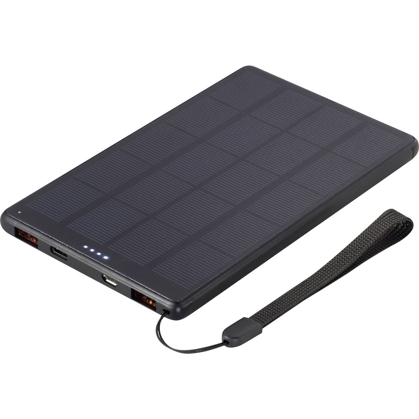 Voltcraft Solar Powerbank 10000 mAh Akku Ladegerät USB PD schwarz LiPo 2xUSB - 4064161151175