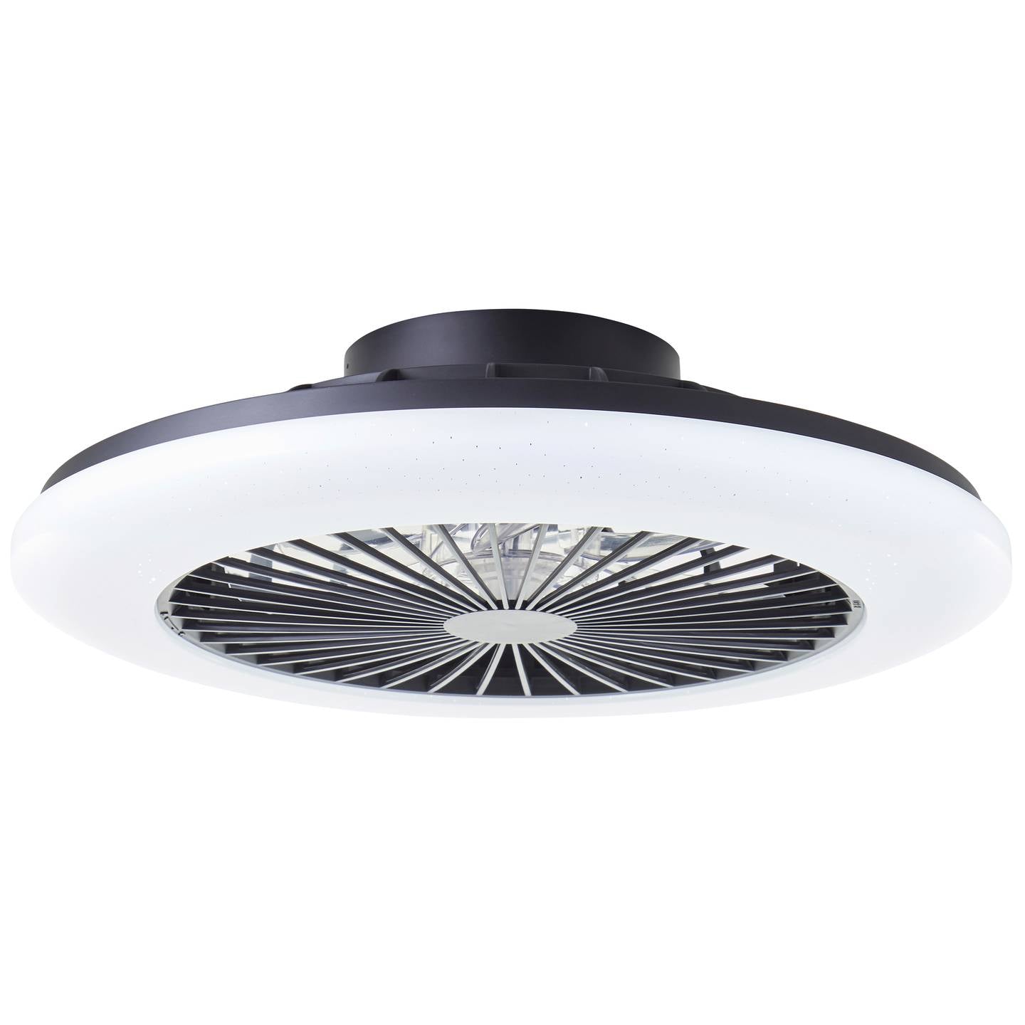 Brilliant Salerno LED Deckenleuchte 49cm mit Ventilator dimmbar Schwarz - 4004353435881