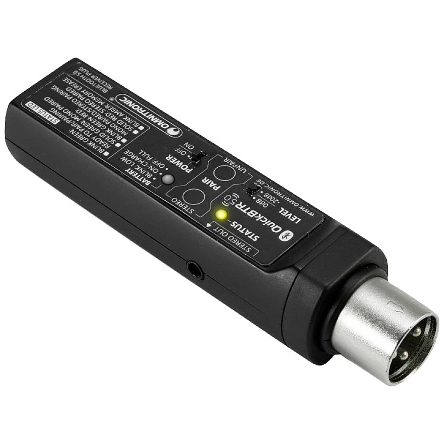 Omnit QuickBTR-5.0 XLR AptX Bluetooth Empfänger Audio Adapter Receiver schwarz - 4026397679182