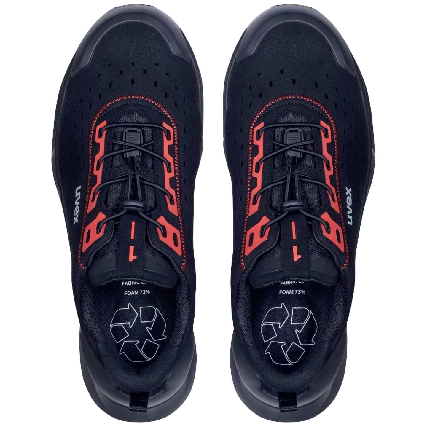 Uvex Sicherheitshalbschuh S1PL 6802245 Schwarz Rot Größe 45 Handwerkschuhe - 4066853011385