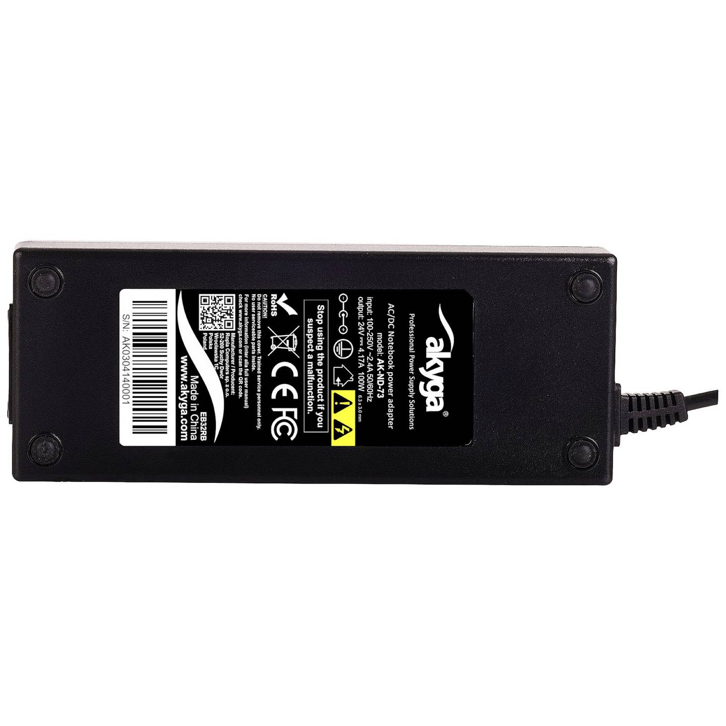Akyga Netzteil Stromversorgung 100W 24V 4.17A für Zebra Drucker Adapter schwarz - 5901720136329