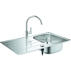 B-Ware Grohe Einbauspüle Küchenarmatur Edelstahl 360° Schwenkbereich Mousseur Set