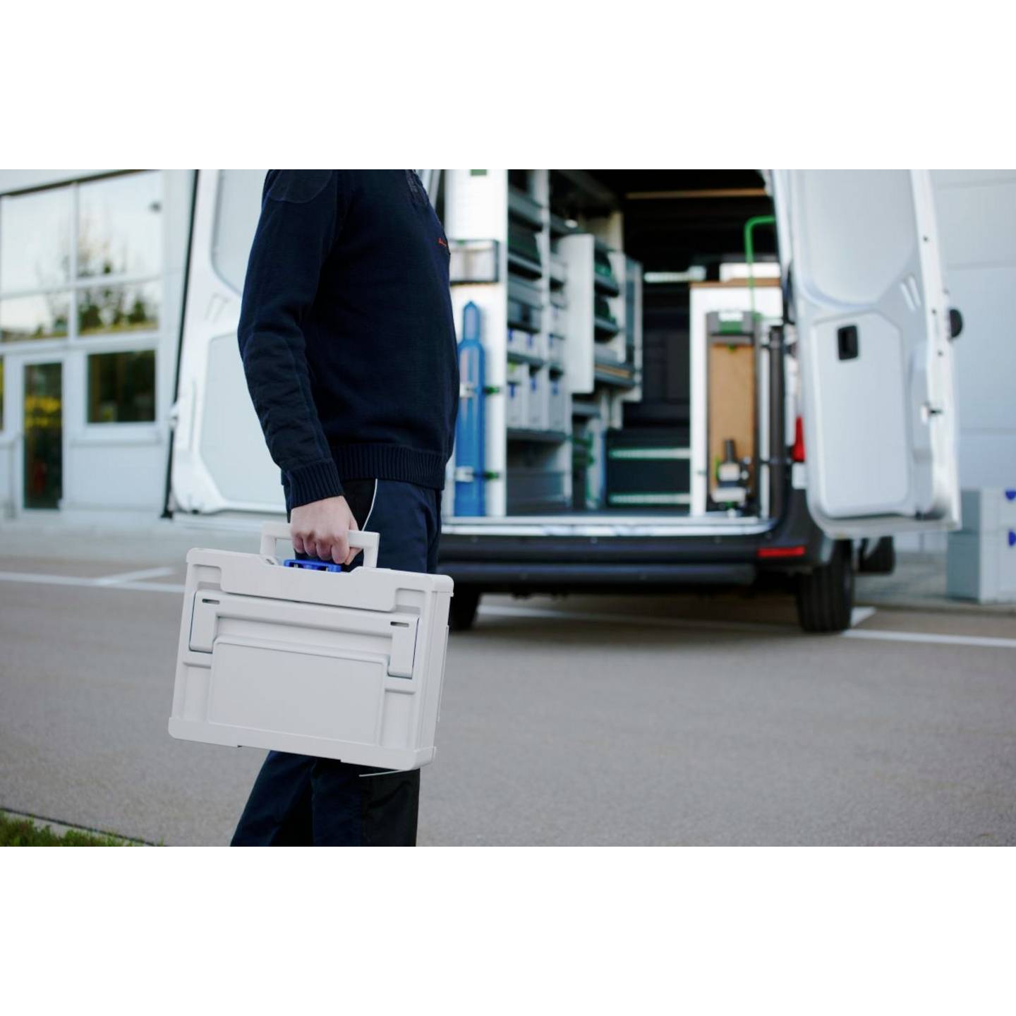 Tanos Transportkiste ABS Kunststoff Systainer³ M 112 Lichtgrau 296x396x105mm - 4063104000990