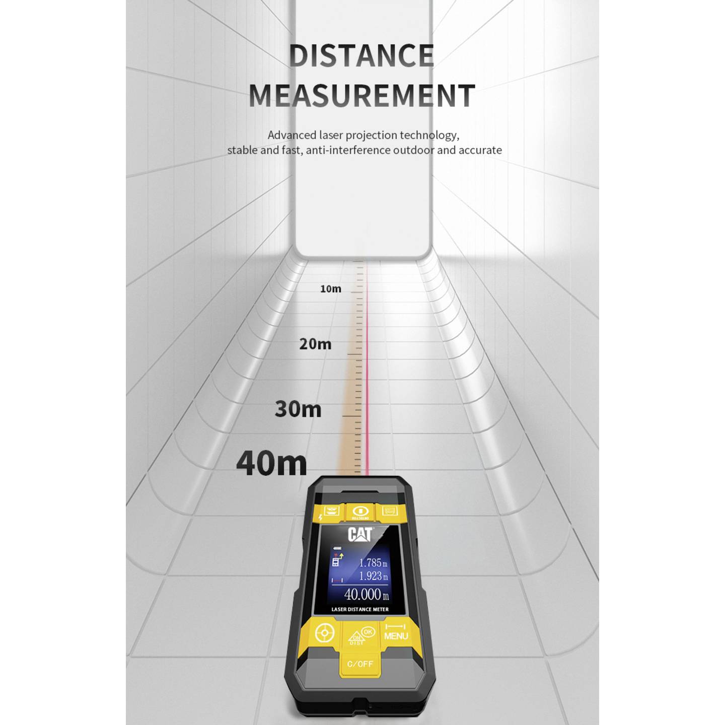 CAT MOS0041C 4 in 1 Laser-Entfernungsmesser mit Kreuzlinienlaser 40m - 4710025145117