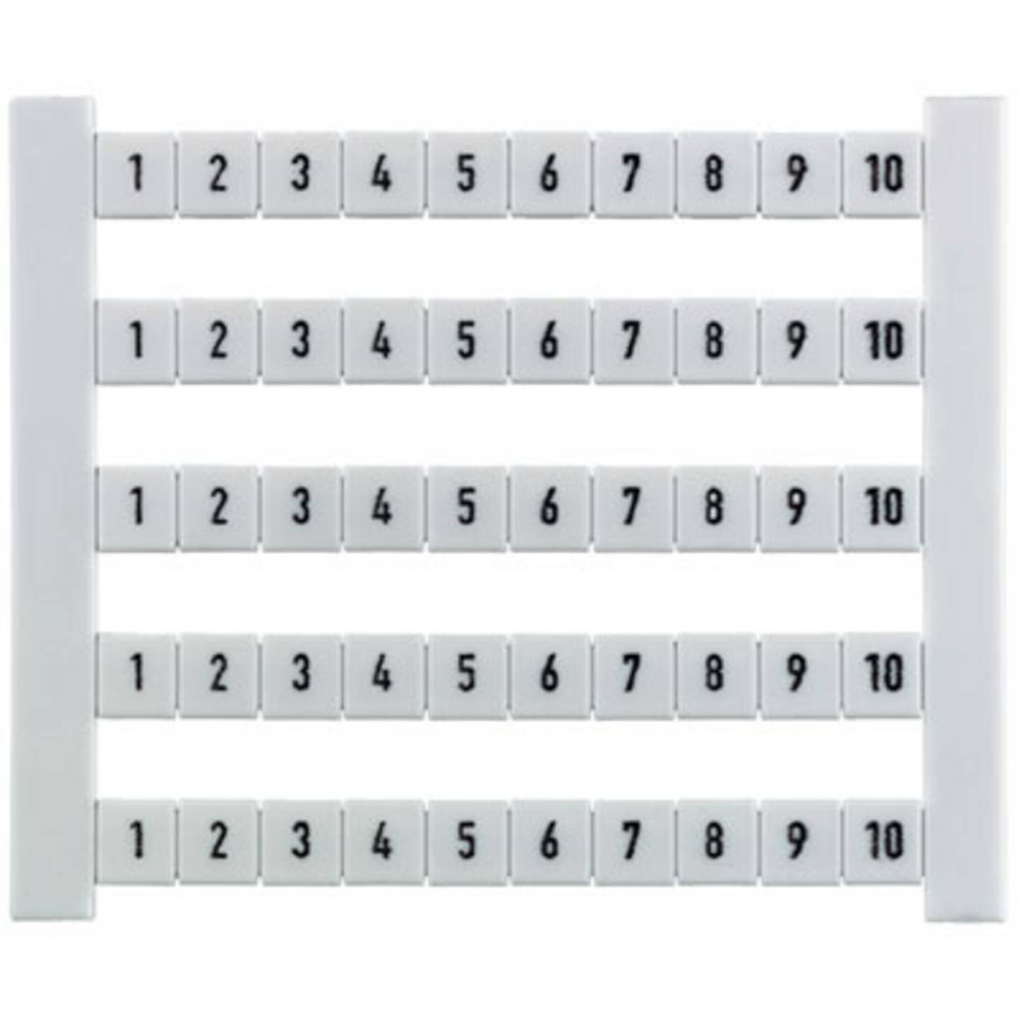 500 St. Weidmüller Klemmenmarkierung DEK 6 FSZ 1-10 Weiß 5x6x80 mm - 4008190125912