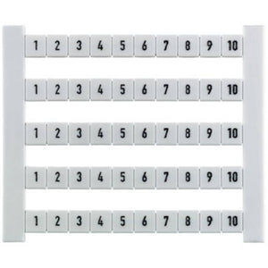 B-Ware 500 St. Weidmüller Klemmenmarkierung DEK 6 FSZ 1-10 Weiß 5x6x80 mm