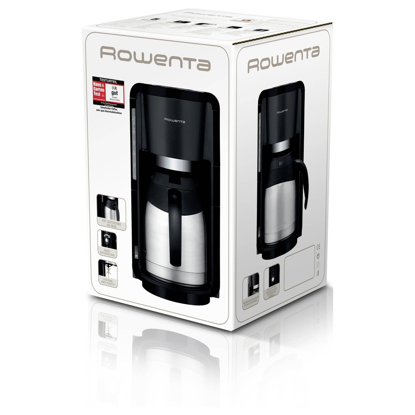 Rowenta CT 3818 Milano Kaffeemaschine Edelstahl 10 Tassen Isolierkanne - 3045386356355