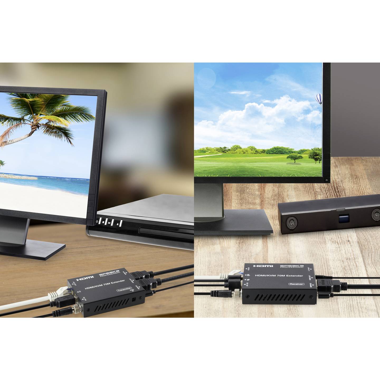 SPEAKA PROFESSIONAL HDMI Extender Set 18 Gbps 4096x2160 Hot-Key schwarz - 4064161292021