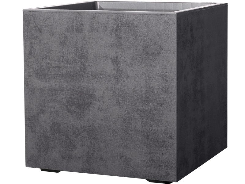 Deroma Pflanzkübel Cubo Millennium Anthrazit UV-beständig mit Rollen 49x49x49cm - 0191942097354