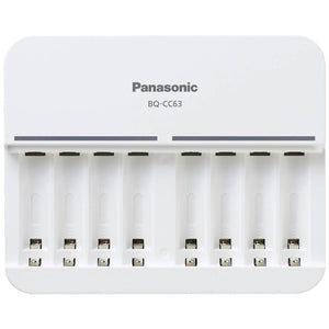 B-Ware Panasonic Rundzellen-Ladegerät NiMH BQ-CC63E für Micro AAA Mignon AA 8-fach