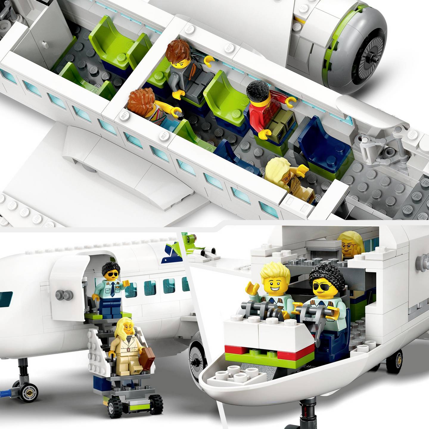 LEGO CITY Passagierflugzeug Modell 60367 Konstruktionsspielzeug 913 Teile 19cm - 5702017416274