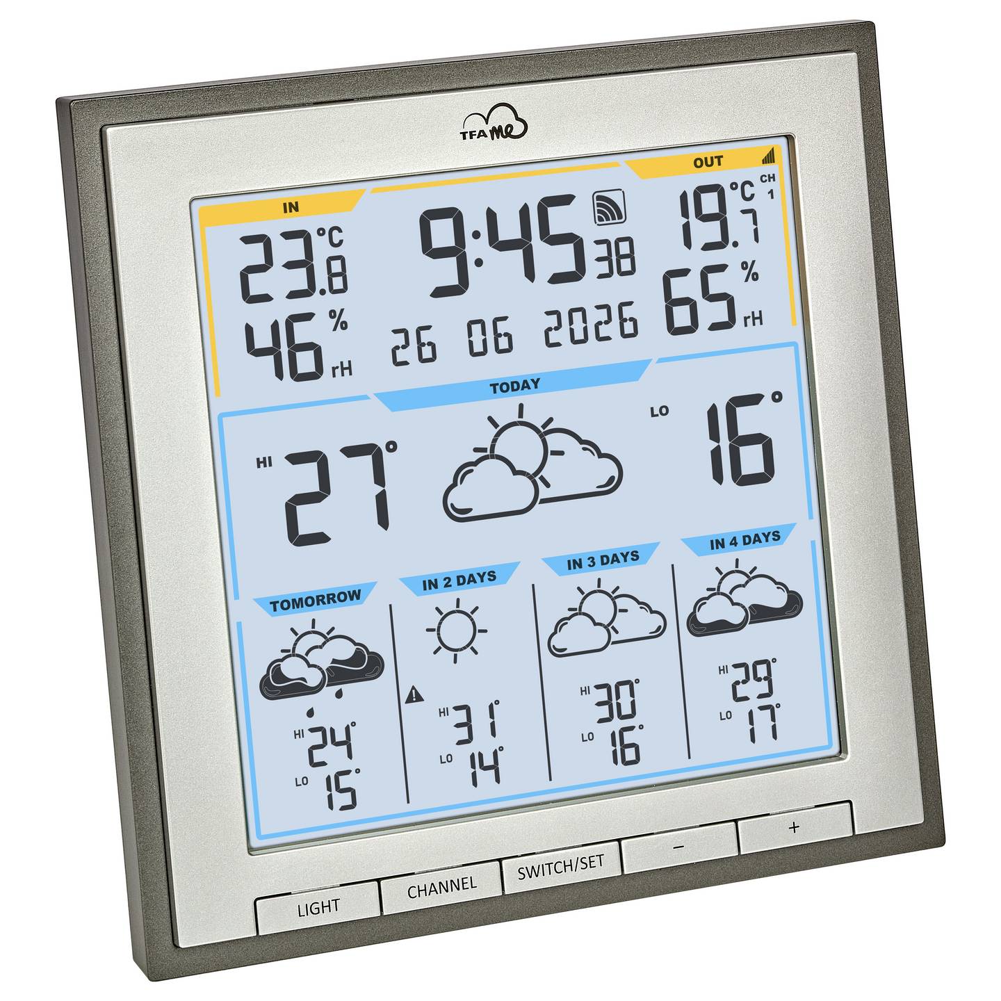 TFA Dostmann WLAN-Wetterstation TFA.me ID-08 5 Tage Vorhersage max 50 Sensoren - 4009816044129