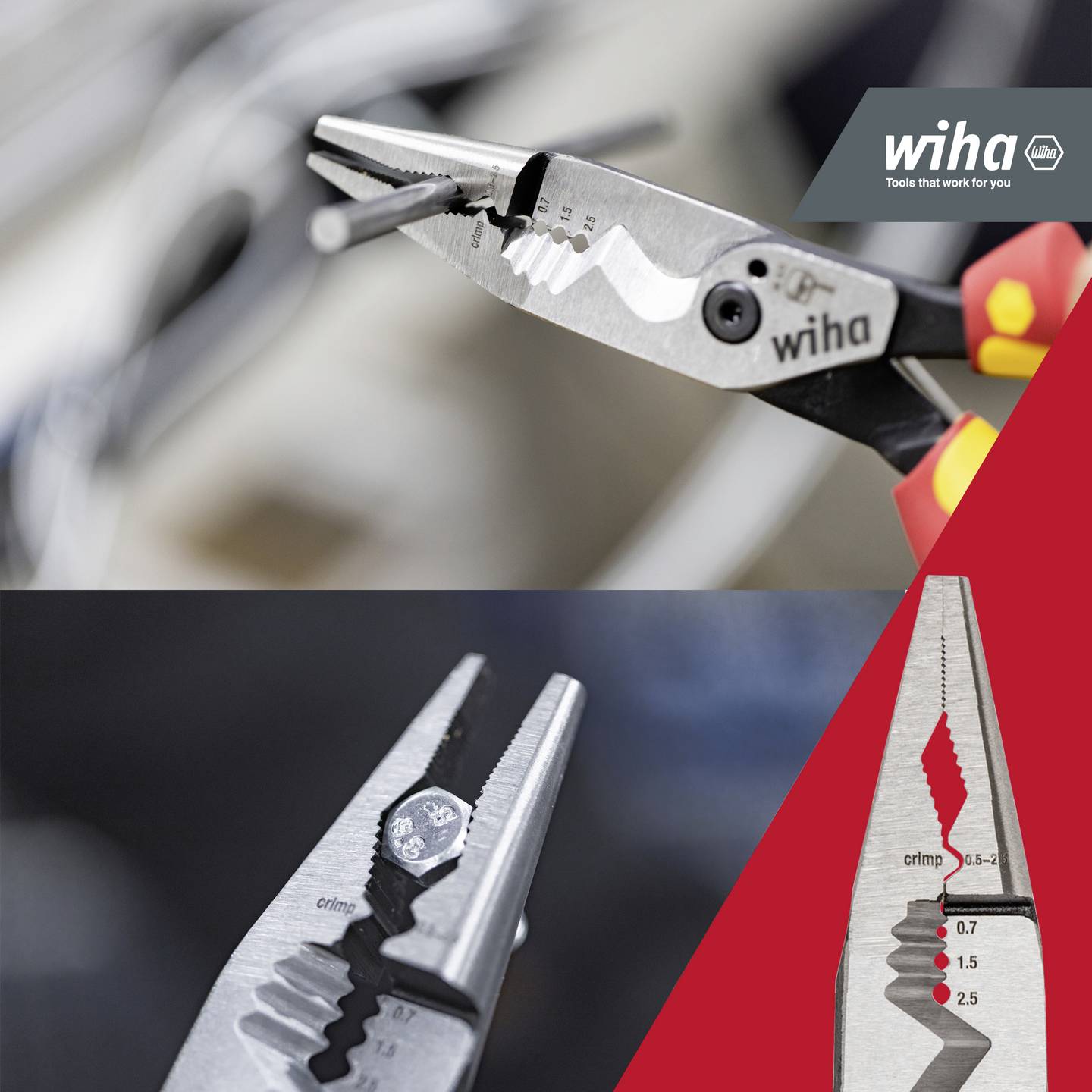 Wiha 45705 Universal Multifunktionszange Zange Abisolierzange Greifzange 209 mm - 4010995457051